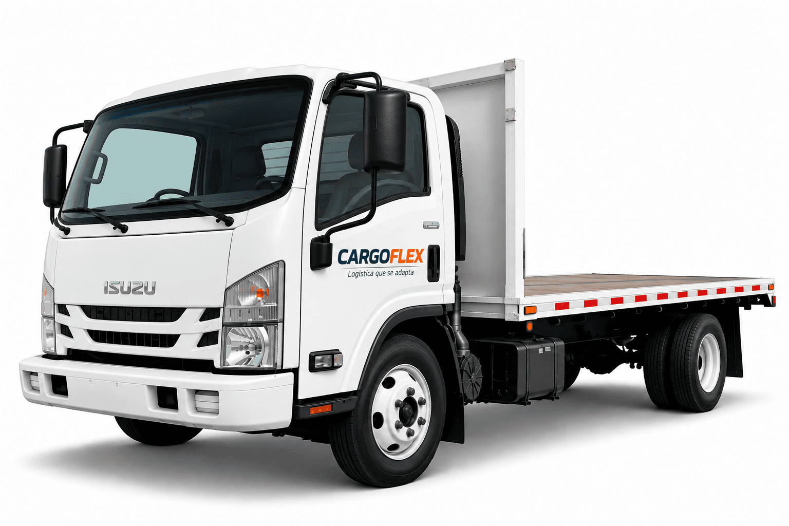 Unidad de plataforma Isuzu NPR HD 16 pies para renta de carga en Monterrey